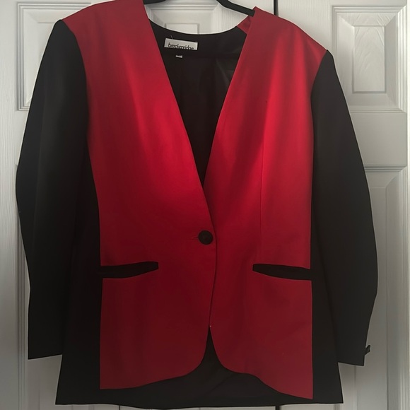 Vintage Black and red Breckenridge blazer with shoulder pads - Picture 1 of 2